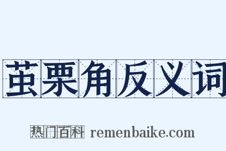 茧栗角反义词是什么意思的图片